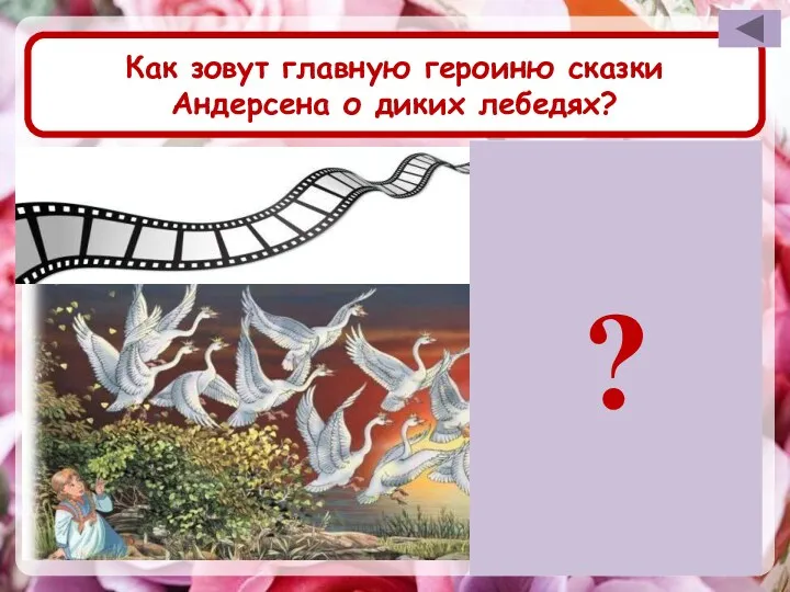 Как зовут главную героиню сказки Андерсена о диких лебедях? Элиза ?