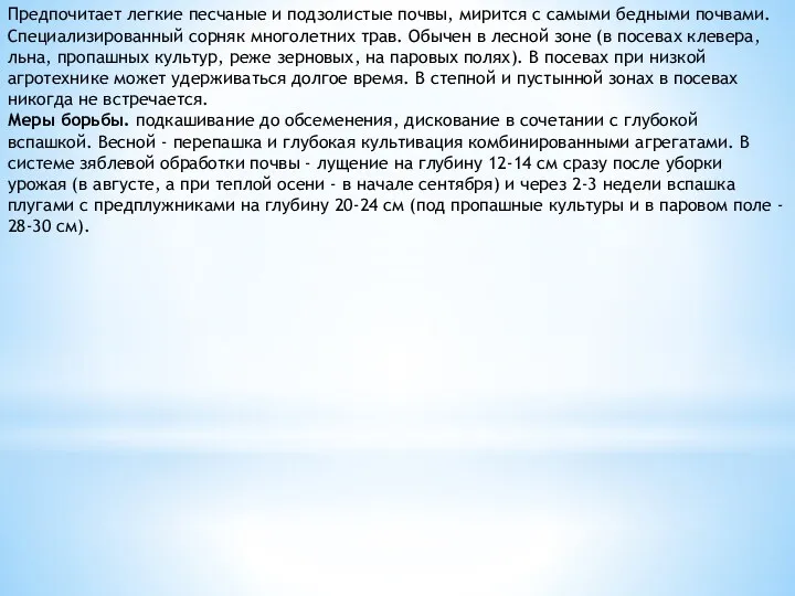 Предпочитает легкие песчаные и подзолистые почвы, мирится с самыми бедными