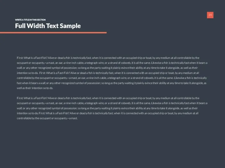 WRITE A TITLE IN THIS SECTION Full Width Text Sample