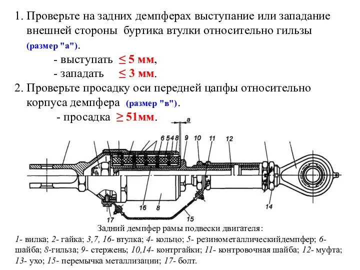 1. Проверьте на задних демпферах выступание или западание внешней стороны