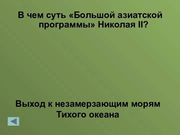 В чем суть «Большой азиатской программы» Николая II? Выход к незамерзающим морям Тихого океана