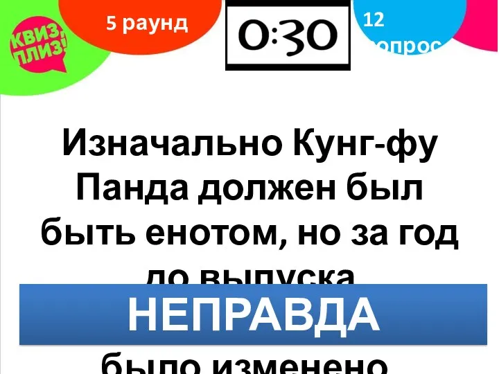 5 раунд 12 вопрос Изначально Кунг-фу Панда должен был быть