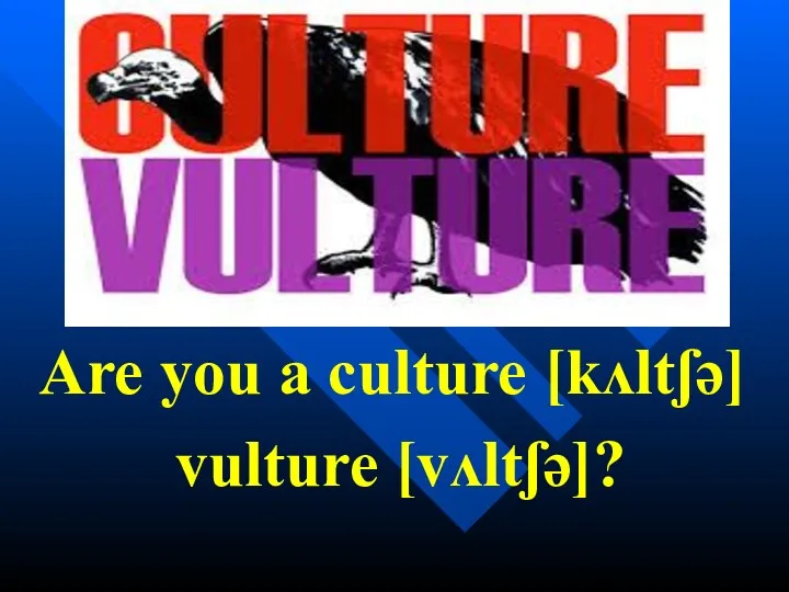 Culture vulture. Unit 1.1