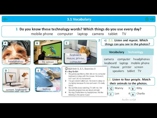 3.1 Vocabulary 1 Do you know these technology words? Which