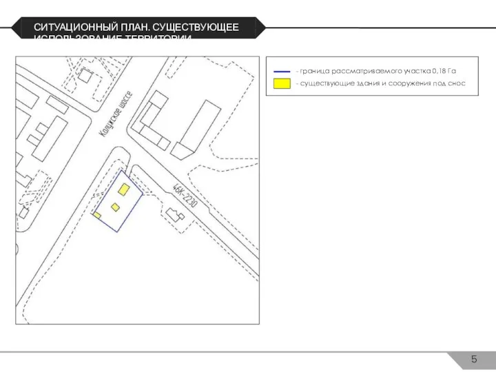 СИТУАЦИОННЫЙ ПЛАН. СУЩЕСТВУЮЩЕЕ ИСПОЛЬЗОВАНИЕ ТЕРРИТОРИИ