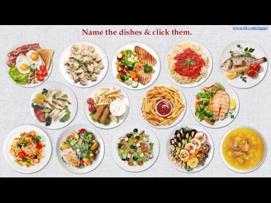 Name the dishes &amp; click them (game)