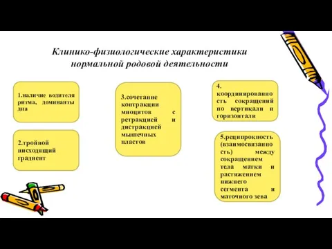 Клинико-физиологические характеристики нормальной родовой деятельности 1.наличие водителя ритма, доминанты дна