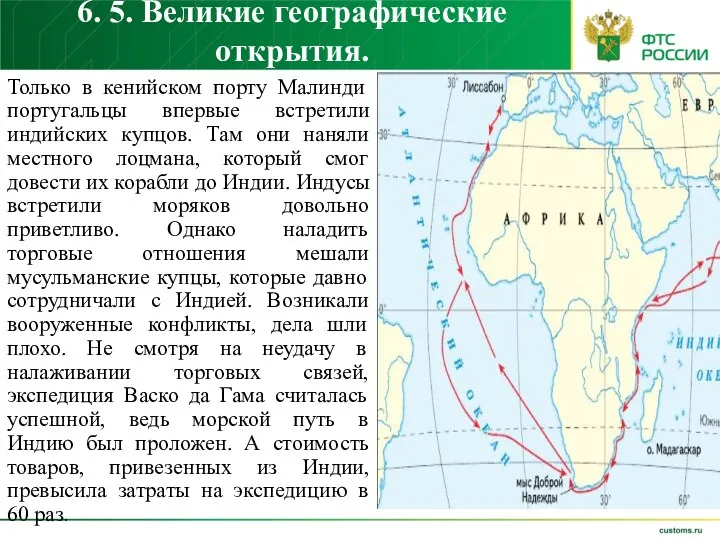 6. 5. Великие географические открытия. Только в кенийском порту Малинди