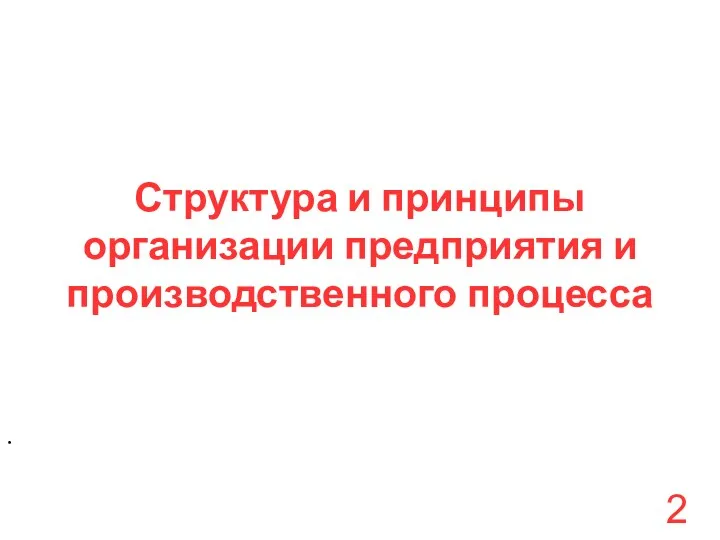 Структура и принципы организации предприятия и производственного процесса 2