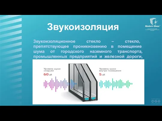 Звукоизоляция Звукоизоляционное стекло – стекло, препятствующее проникновению в помещение шума