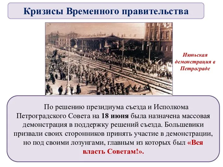 По решению президиума съезда и Исполкома Петроградского Совета на 18 июня была назначена