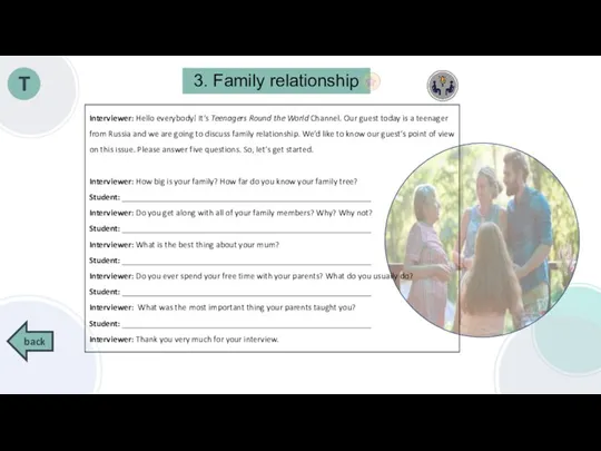 3. Family relationship T back