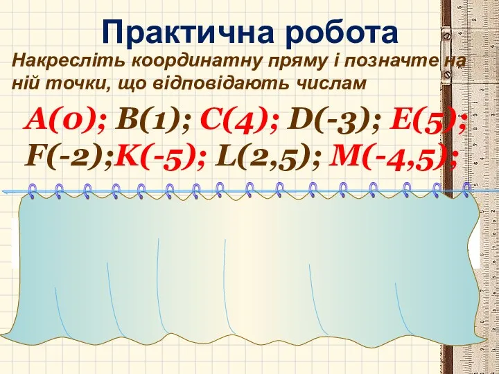 Практична робота А В А(0); B(1); C(4); D(-3); E(5); F(-2);K(-5);