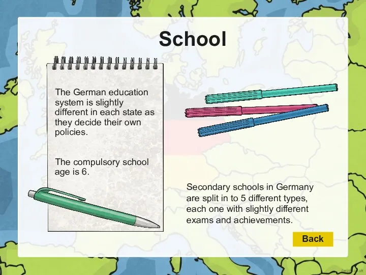School Secondary schools in Germany are split in to 5