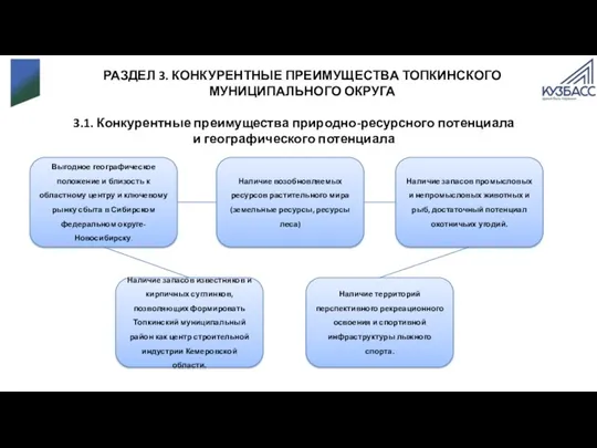 3.1. Конкурентные преимущества природно-ресурсного потенциала и географического потенциала РАЗДЕЛ 3.