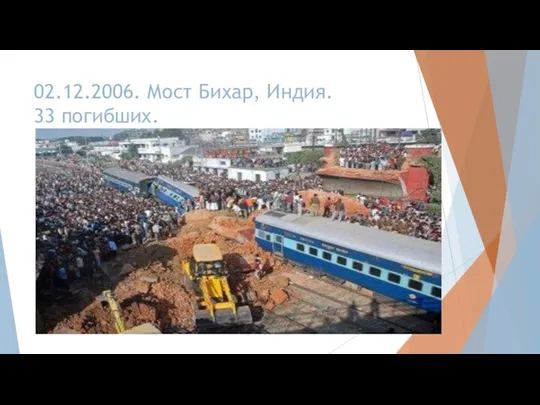 02.12.2006. Мост Бихар, Индия. 33 погибших.