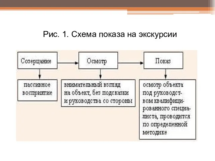 Рис. 1. Схема показа на экскурсии