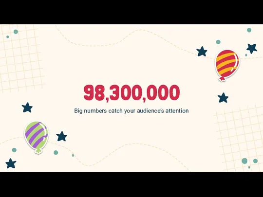 98,300,000 Big numbers catch your audience’s attention