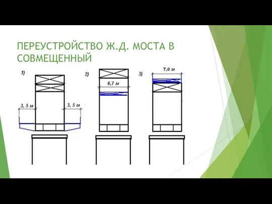 ПЕРЕУСТРОЙСТВО Ж.Д. МОСТА В СОВМЕЩЕННЫЙ