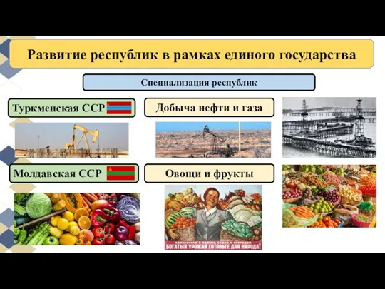 Развитие республик в рамках единого государства Туркменская ССР Специализация республик