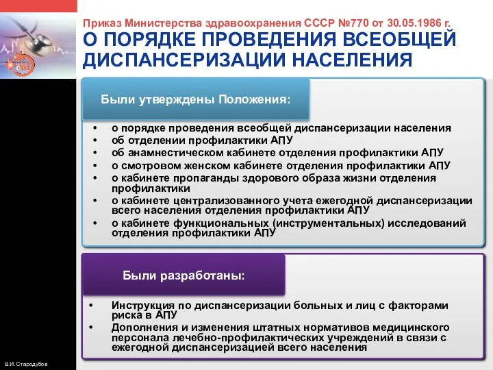 Были утверждены Положения: Были разработаны: о порядке проведения всеобщей диспансеризации