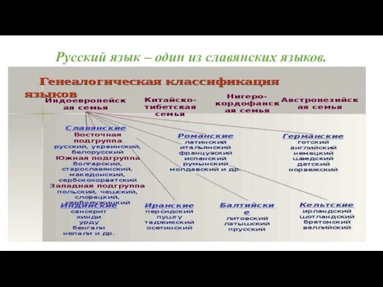 Русский язык – один из славянских языков.