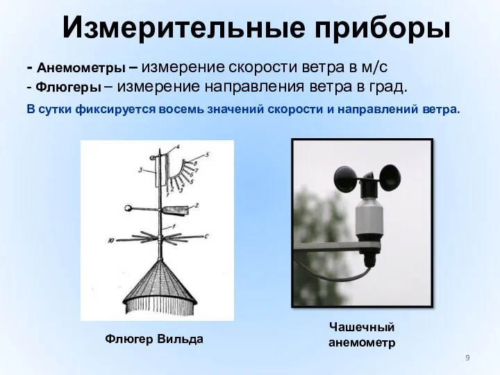 Измерительные приборы - Анемометры – измерение скорости ветра в м/с