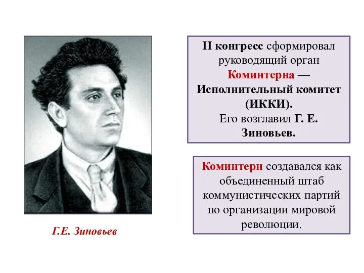 II конгресс сформировал руководящий орган Коминтерна — Исполнительный комитет (ИККИ).