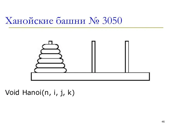 Ханойские башни № 3050 Void Hanoi(n, i, j, k)