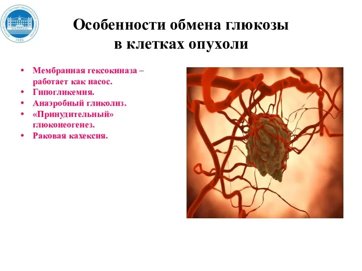 Особенности обмена глюкозы в клетках опухoли Мембранная гексокиназа – работает