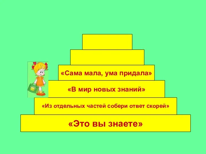 «Это вы знаете» «Из отдельных частей собери ответ скорей» «В