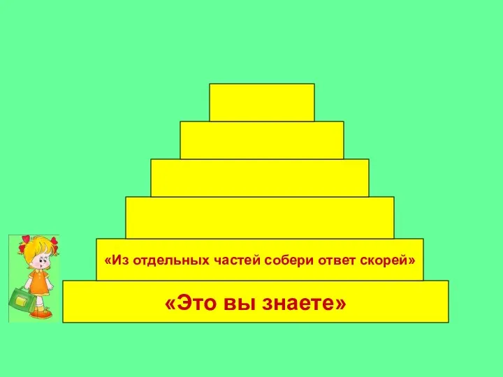 «Это вы знаете» «Из отдельных частей собери ответ скорей»