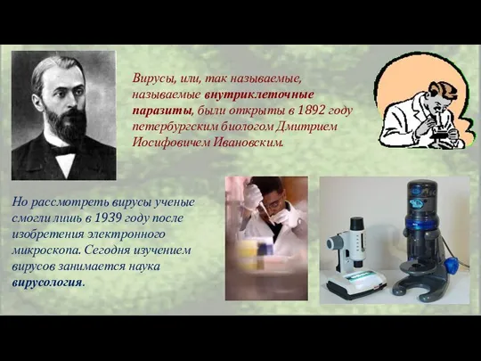 Вирусы, или, так называемые, называемые внутриклеточные паразиты, были открыты в