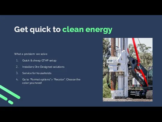 Get quick to clean energy What a problem we solve