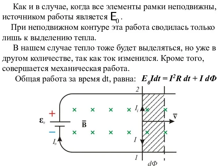 Как и в случае, когда все элементы рамки неподвижны, источником