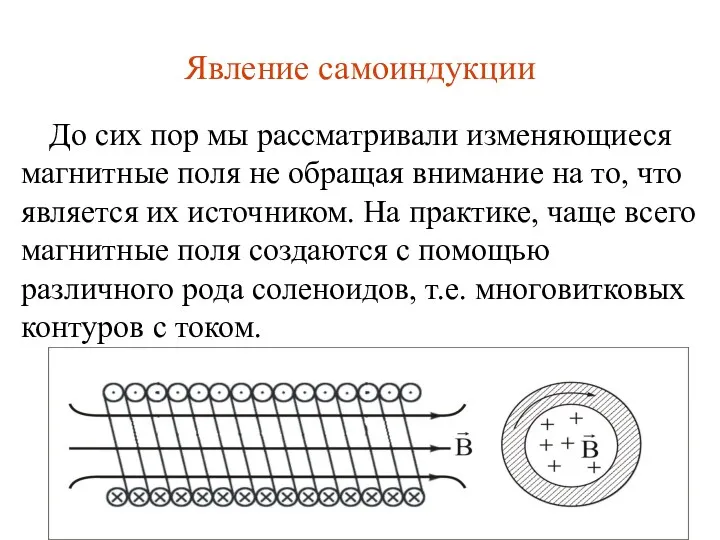 Явление самоиндукции До сих пор мы рассматривали изменяющиеся магнитные поля