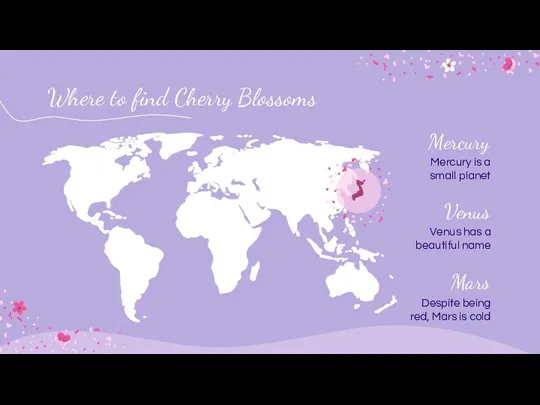 Where to find Cherry Blossoms Mercury is a small planet
