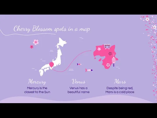 Cherry Blossom spots in a map Mercury Mercury is the