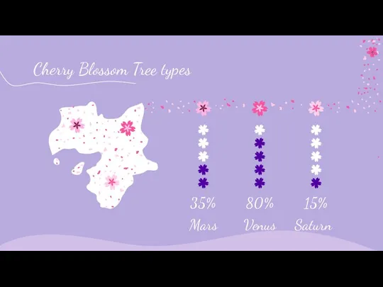 Cherry Blossom Tree types 35% 80% 15% Saturn Venus Mars