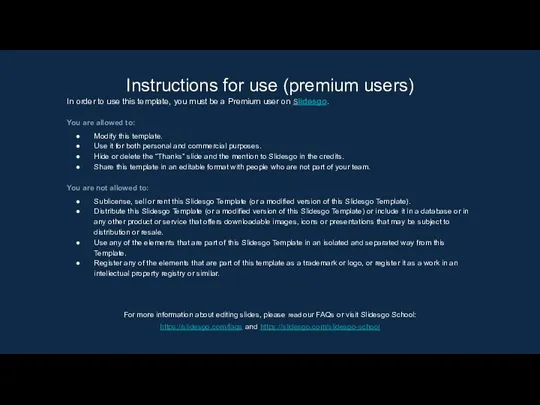 Instructions for use (premium users) In order to use this