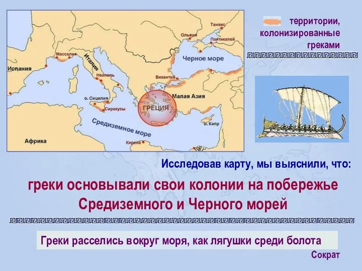 территории, колонизированные греками греки основывали свои колонии на побережье Средиземного