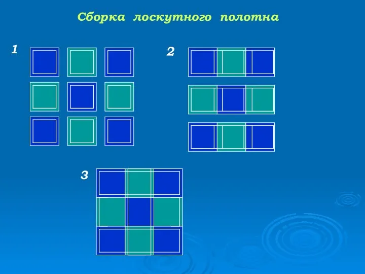 Сборка лоскутного полотна 1 2 3