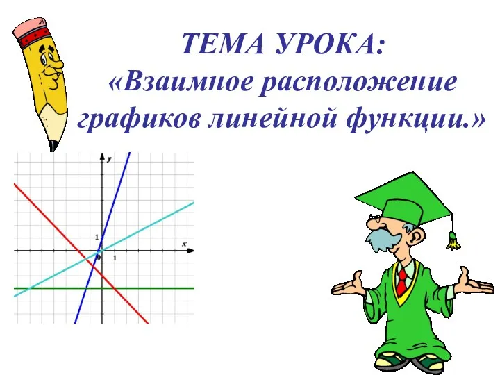 ТЕМА УРОКА: «Взаимное расположение графиков линейной функции.»