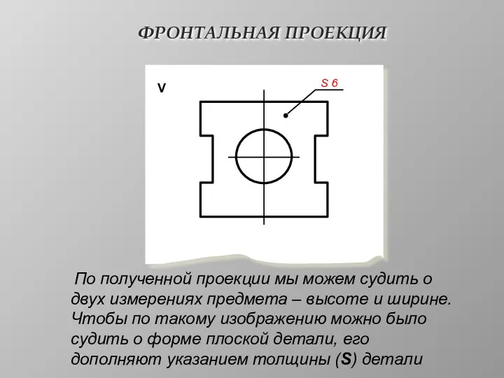 ФРОНТАЛЬНАЯ ПРОЕКЦИЯ V S 6 По полученной проекции мы можем