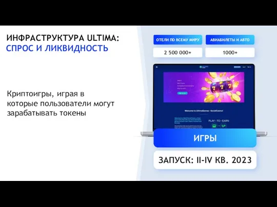 ИНФРАСТРУКТУРА ULTIMA: СПРОС И ЛИКВИДНОСТЬ Криптоигры, играя в которые пользователи могут зарабатывать токены