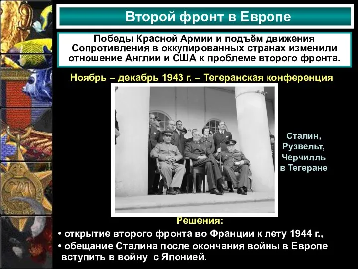 Второй фронт в Европе Победы Красной Армии и подъём движения