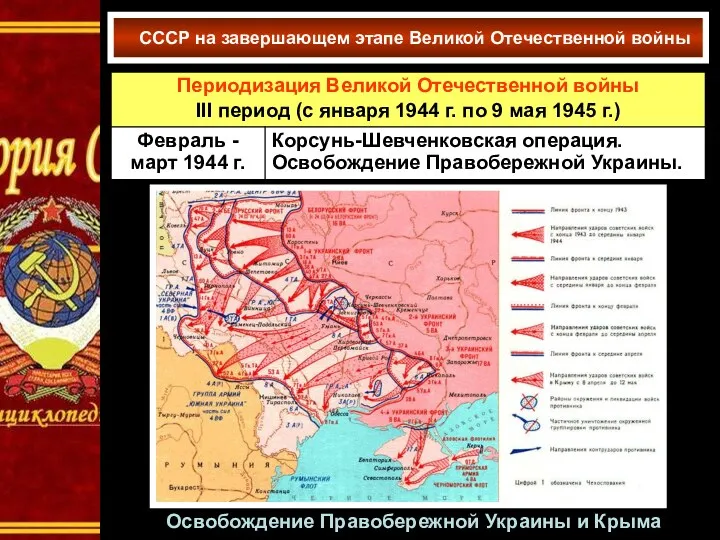 СССР на завершающем этапе Великой Отечественной войны Освобождение Правобережной Украины и Крыма