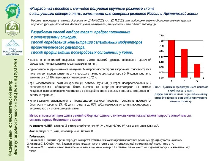 «Разработка способов и методов получения крупного рогатого скота с наилучшими