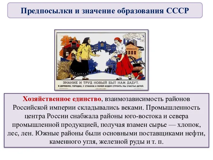 Хозяйственное единство, взаимозависимость районов Российской империи складывались веками. Промышленность центра