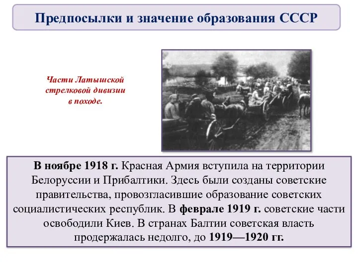 В ноябре 1918 г. Красная Армия вступила на территории Белоруссии